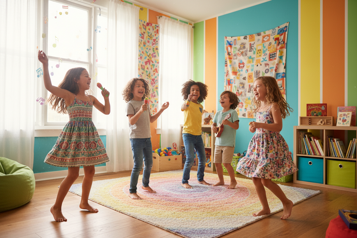 Kids enjoying music